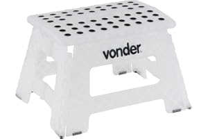 Vonder, Banqueta Plástica Dobrável, Branca, Altura 220 Mm