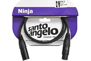CABO PARA MICROFONE XLR MACHO/XLR FEMEA NINJA LW 03FT 0,91 METROS PRETO - SANTO ANGELO
