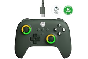 8Bitdo Ultimate C Wired Controller for Xbox with Hall Effect Joysticks and Triggers, RGB Lighting Fire Ring, Compatible with