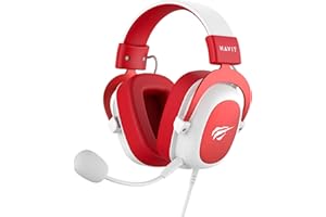 Havit Headphone Fone de Ouvido H2002d Red, Gamer, com Microfone, Falante 53mm, Plug 3, 5mm: compatível com XBOX ONE e PS4, HV