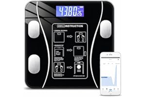 Balança Digital Bioimpedância Premium Bluetooth com App Saúde iOS Android para IMC Gordura Corporal Massa Muscular Massa Ósse