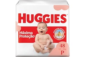 Fralda Descartável Huggies Máxima Proteção Tamanho P 48 unidades – com absorção especial para cocô líquido e indicador de tro
