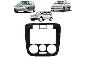 Moldura Painel 2 Din Vw Gol Parati Saveiro G4 Preta com Suporte