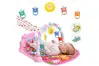 Tapete de Atividades Musical com Piano para Bebê, Arco de Brinquedos Interativos, Estampado e Cores Vibrantes (Rosa)