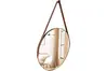Espelho Adnet Redondo Decorativo 40cm em Couro Sintético Cor Marrom – Elegância e Sofisticação para seu Ambiente (Caramelo)
