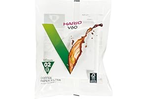 Filtro de Papel para Coador de Café V60, Tamanho 02, Pacote com 100 Hario 0 Branco(Pacote pode variar)