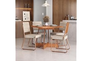 Conjunto Sala de Jantar 4 Cadeiras Charlotte Carraro Nogal