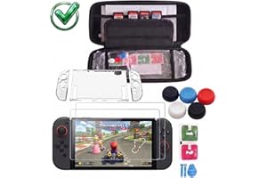 Case para Nintendo Switch 2 todos, Capa protetora com kit 2 Películas de Proteção Premium e Grips. Tecido Oxford Ultra Resist