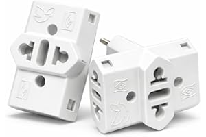 Kit 2 Adaptadores Benjamin Tipo T3 Entradas Bivolt 110V/220V Extensor de Tomada Padrão Brasileiro 10A, Plug Chato e Redondo,