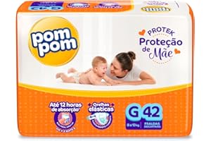 Fralda Pom Pom Protek Proteção de Mãe Mega G 42 Unidades