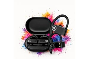 Fone de Ouvido Bluetooth 5.4, IPX5 à Prova D'Água, 45h de Bateria, Com Microfone Embutido. Design Esportivo Ergonômico Ideal