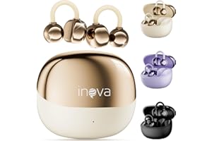 INAVA Fone de Ouvido de Nova Geração,Bluetooth 6.0,50h de Autonomia,À Prova d'Água IPX6,Microfone ENC,Conforto Leve para Espo
