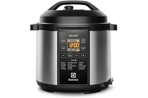 Electrolux Panela pressão elétrica Electrolux digital capacidade 6L silenciosa segura 10 travas segurança 15 receitas pré-pro