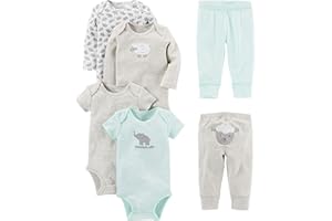 Simple Joys by Carter's Conjunto de 6 peças para bebês meninos (manga curta e comprida) e calça