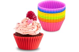 Kit 12 Formas de Silicone para Cupcake, Bolinho, Muffin, Forno e Air Fryer, Resistente a Temperatura, Forminhas Livre de BPA