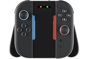 Joy-Con Comfort para Switch 2, Controle Ergonômico com Suporte de Carregamento para Switch 2, Preto