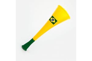 Vuvuzela Brasileira, Copa do Mundo, Corneta Torcedor 28cm, Verde e Amarelo do Brasil