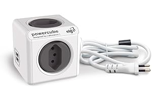ELG, PWC-X4U/3M, PowerCube com Extensor USB, Filtro de Linha, Multiplicador 4 Tomadas Bivolt com 2 Portas USB 2.4A, Disjuntor