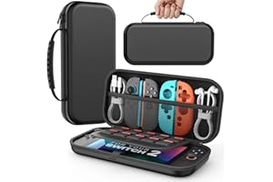 Case para Nintendo Switch 2 2025, Case Protetora Rígida Portátil com Compartimento para 10 Cartuchos e Bolsos para Acessórios