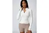 Jaqueta feminina de treino com zíper, slim fit, ioga, com bolsos, camiseta de corrida atlética, orifícios para polegar, acade