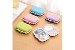 Estojo Organizador Porta Comprimidos e Cápsulas, Compacto para Bolsa e Viagem, Semanal com Divisórias Manhã e Noite (beje)