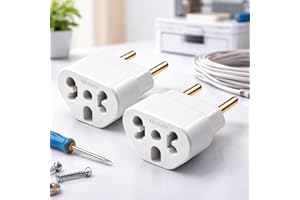 Kit 2 Adaptadores de Tomada Plug 10A / 20A até 250V – Bivolt 110V / 220V – Adaptador Benjamin Premium para Eletrodomésticos,