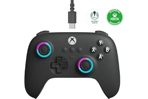 8Bitdo Ultimate C Wired Controller for Xbox with Hall Effect Joysticks and Triggers, RGB Lighting Fire Ring, Compatible with