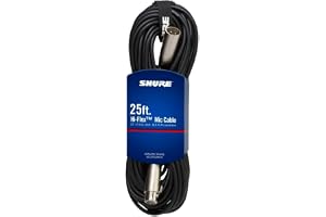 Shure Cabo C25J Hi-Flex de 7,6 m com conectores XLR cromados, preto