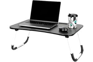Mesa Para Notebook Portátil Articulada Mdf Grafite Suporte Para Laptop Dobrável Home Office Cama Porta Tablet (Preto)