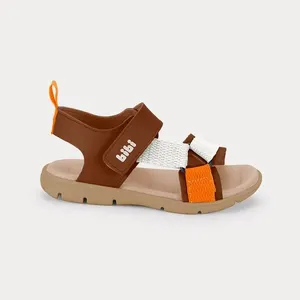 Sandália Infantil Bibi Sandals Kids Marrom com Laranja 34