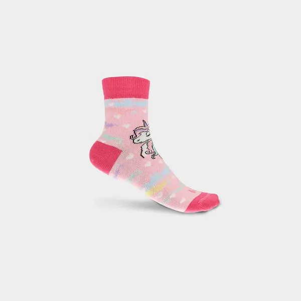 Meia Infantil Bibi Kids III Rosa de Unicórnio 37/39