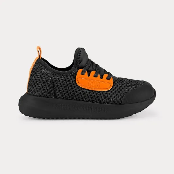 Tênis Infantil Bibi Flash Preto com Laranja 22