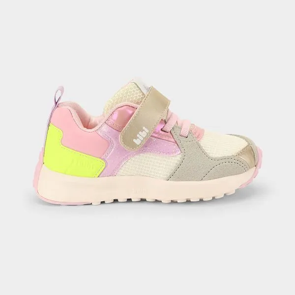 Tênis Infantil Bibi Jogging Bege com Rosa 23