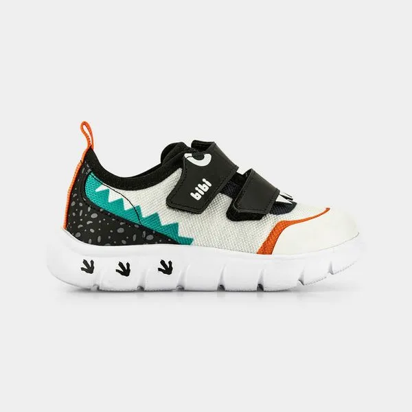 Tênis Infantil Bibi Energy Baby 2.0 Branco com Preto de Dino 18