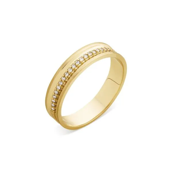 Aliança Especial de Casamento em Ouro 18k e Diamantes - 5mm Perfil Reto Aliança Especial de Casamento em Ouro e Diamante - 5mm Perfil Reto