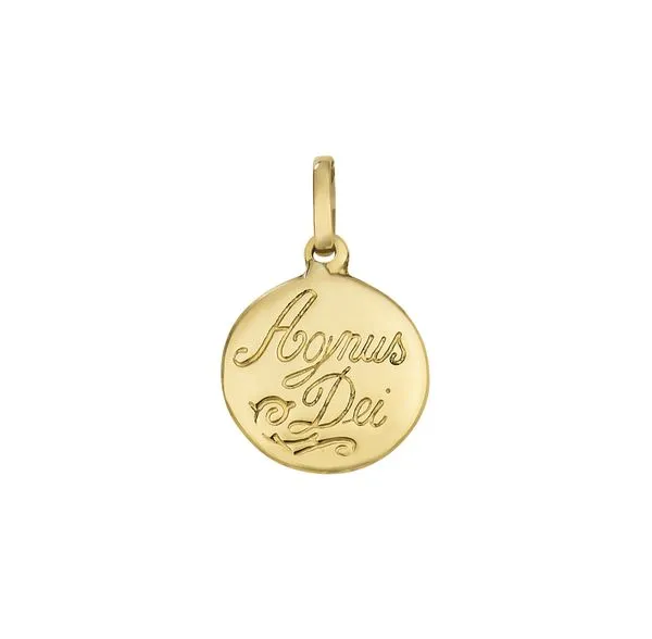 Pingente de Agnus Dei em Ouro Amarelo 18k Pingente de Agnus Dei em Ouro