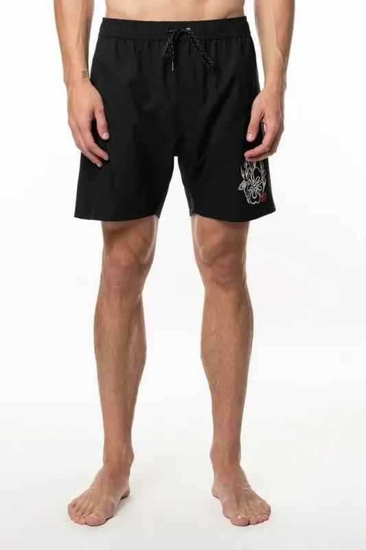 Boardshort Billabong Riot Layback 17 Preto-Preto-GG