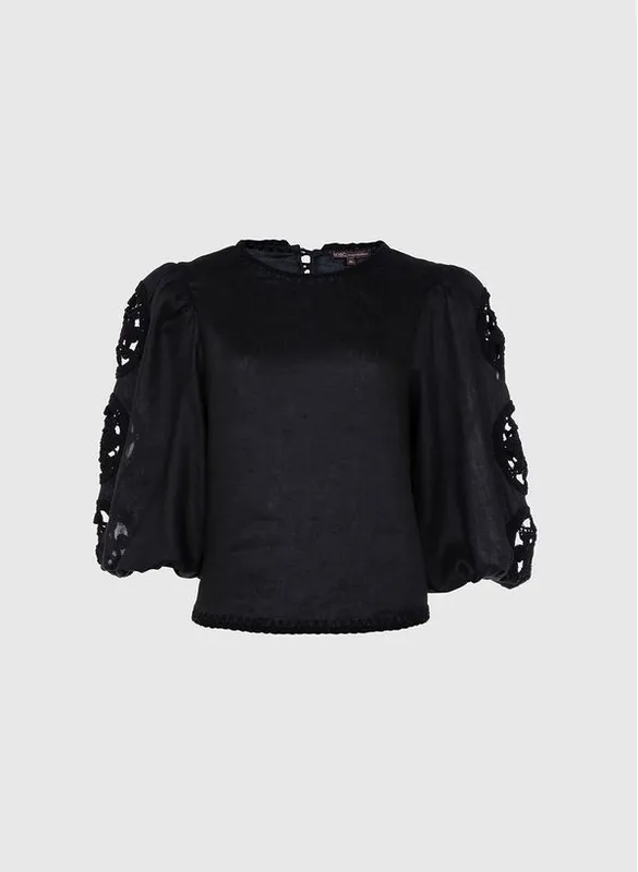 Blusa Bella Crochê Black Bo.Bô Feminino 40