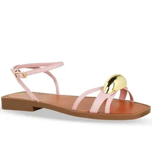 Sandália Rasteira Couro Atanado Napoli Quartz Rosa 35