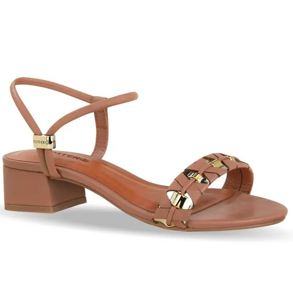 Sandália Couro Burnish Mocha Mousse 33