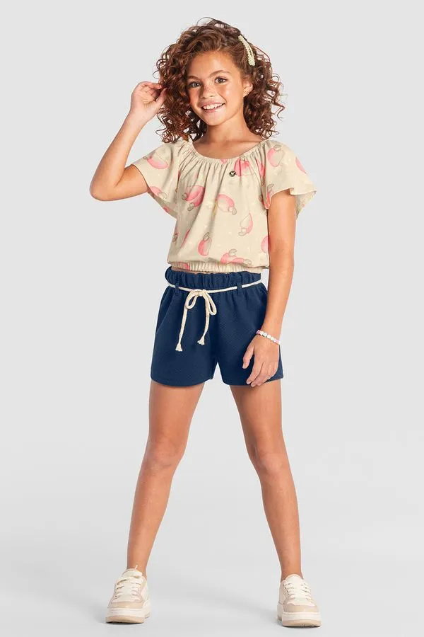 Conjunto infantil menina estampado Brandili - 4