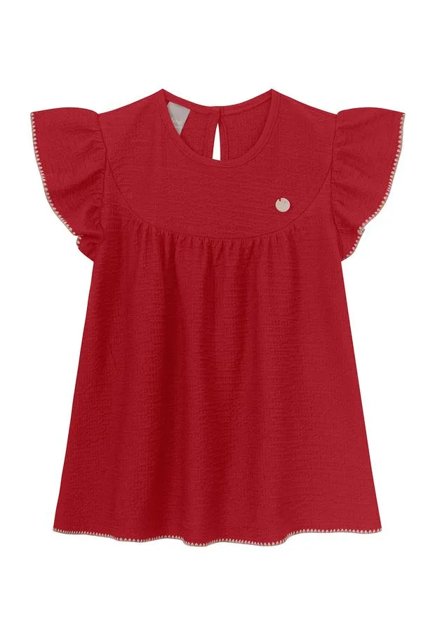Blusa infantil menina com babado Mundi - 10
