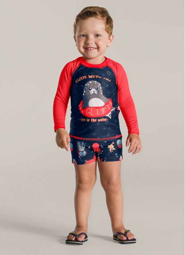Conjunto Infantil Menino em malha UV Hora do Mergulho Brandili - M