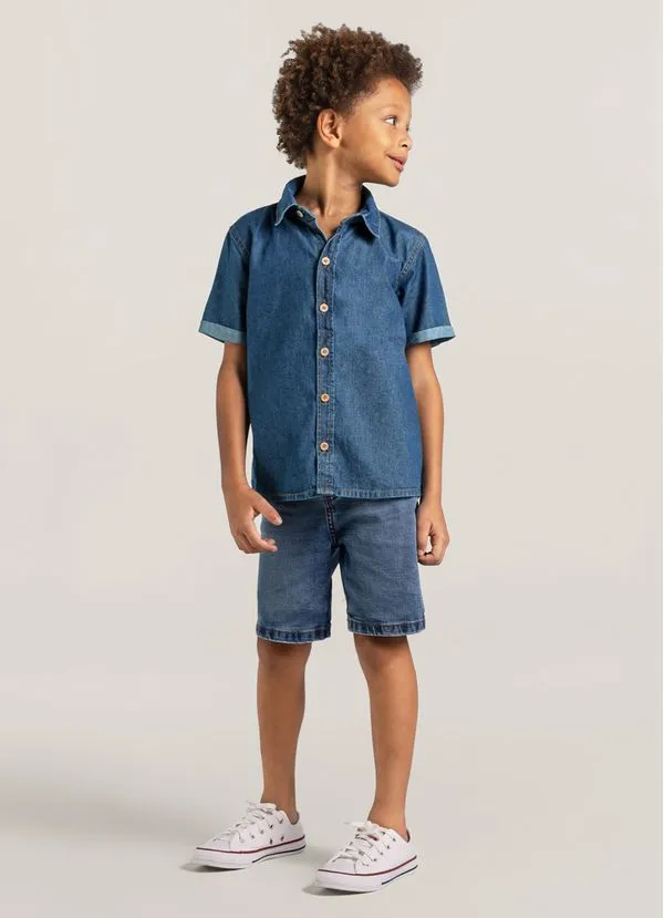 Camisa jeans infantil menino Brandili - 10