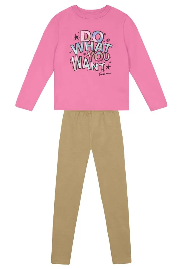 Conjunto infantil menina em moletom Brandili -12