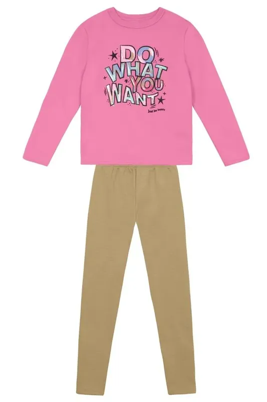 Conjunto infantil menina em moletom Brandili -12