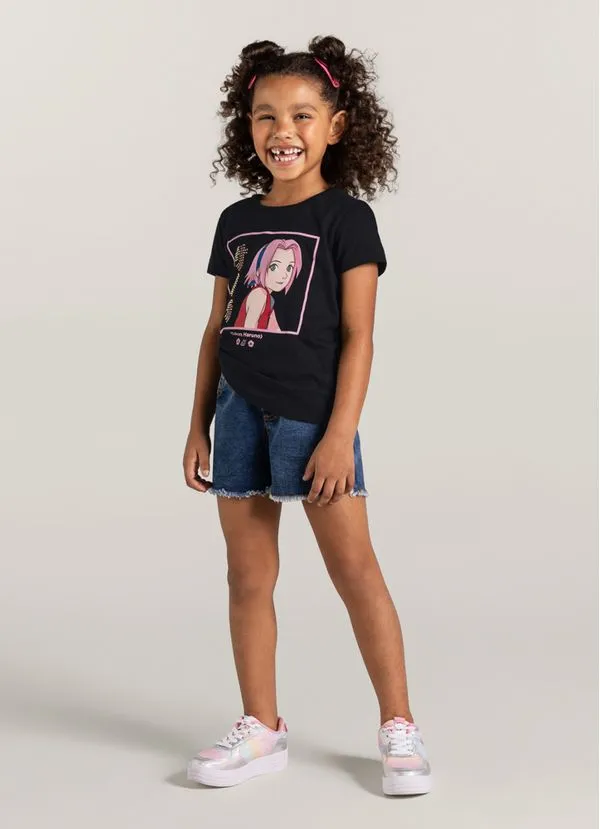 Blusa Naruto infantil menina Brandili - 6