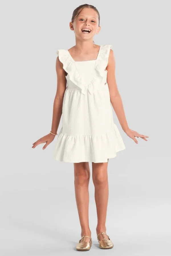 Vestido infantil menina em cotton texturizado Brandili - 4
