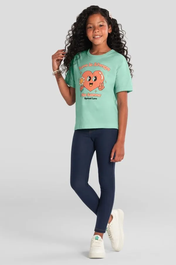 Blusa infantil menina com estampa de coração Brandili - 8