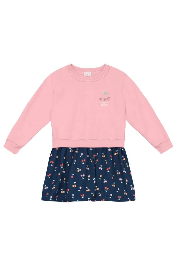 Vestido infantil menina em moletinho Brandili -8